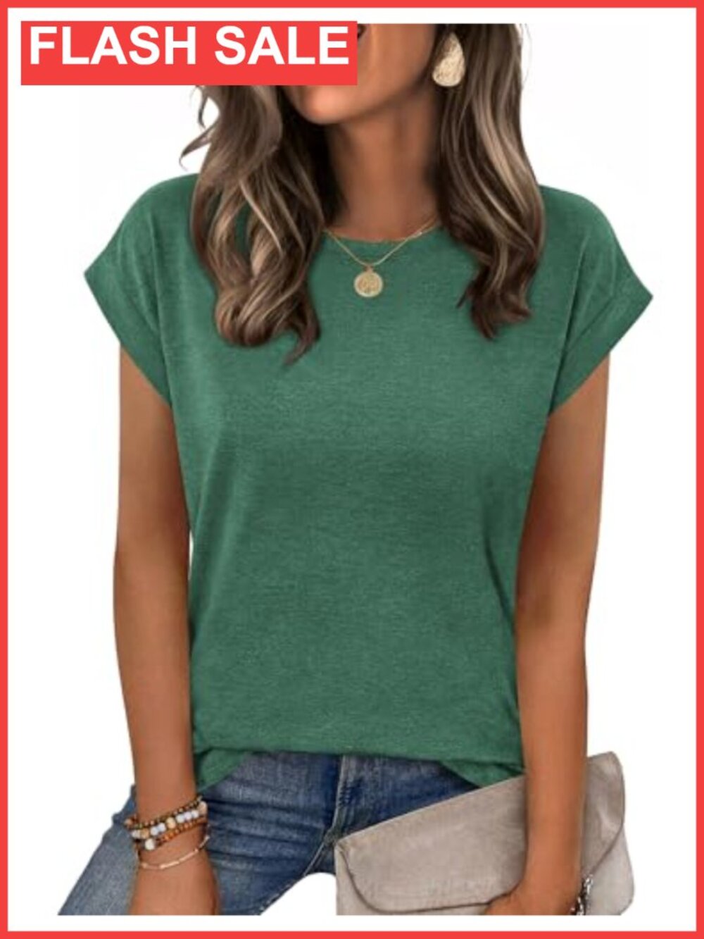 Zeagoo Women's Crew Neck Cap Sleeve T-Shirt Casual Business Blouse